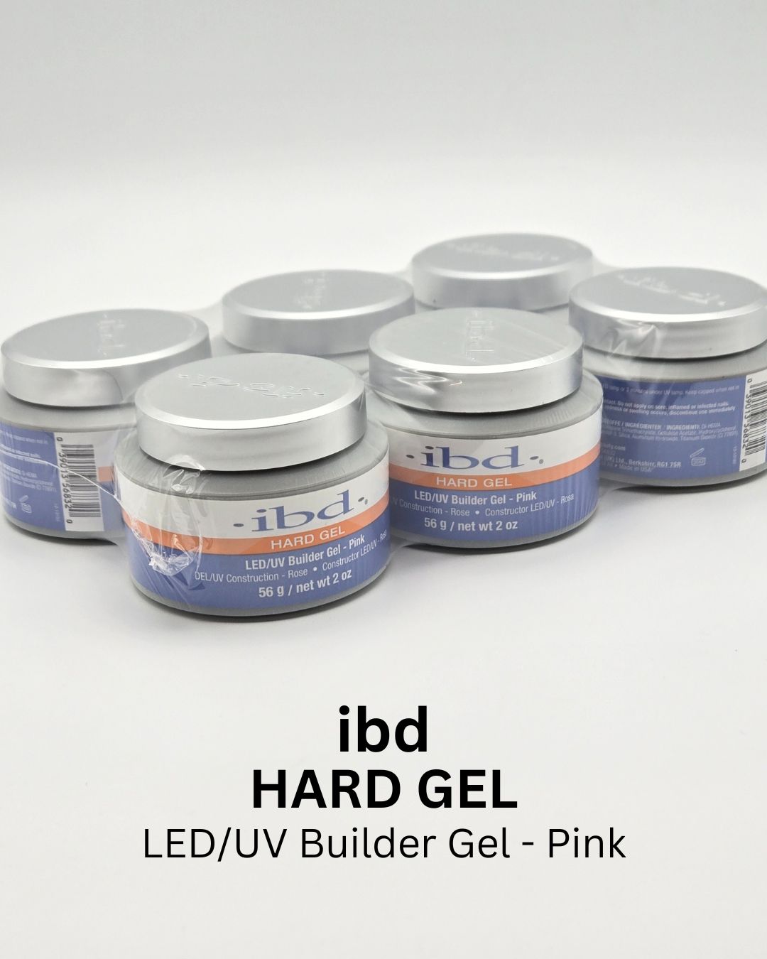 ibd Hard Gel LED/UV Builder Gel - Pink (6pack)