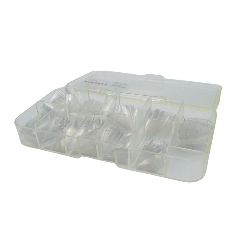 Stiletto Nail Tips Box - Clear- Long
