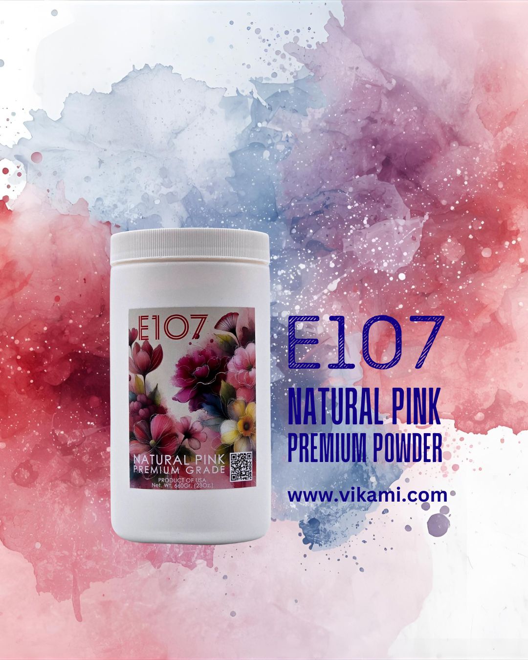 E107 Natural Pink Powder - Premium Grade - 23oz